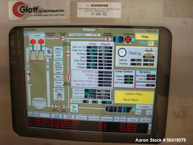 Used Glatt GPCG 300 Glatt GPCG 300 Fluid Bed Dryer/Granulator/Coater System
