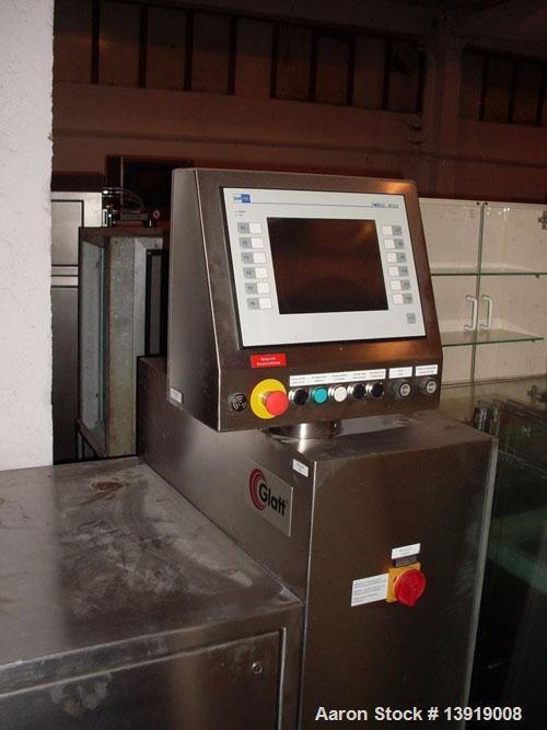 Used Glatt GPCG 3 Fluid Bed Dryer/Granulator.  Stainless steel construction, explosion proof, 95.7 psi pressure shock resistance, 43.5 psi steam pressure, 400/3/50.