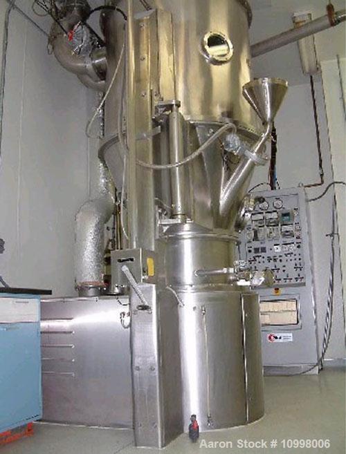 Used-Glatt Model GRG30 Batch Style Fluid Bed Dryer / Granulator System consisting of main tower assembly, air discharge bag ...
