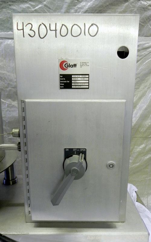 Used Glatt LabSpray Passive Flow Spray Dryer, Model PFSD 100, 304 Stainless Steel. Main drying chamber 14’’ diameter x 25’’ deep with cover, and a side sight glass. Bottom collection area. Includes a...