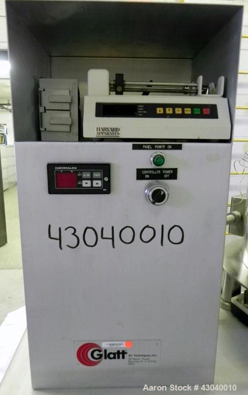 Used Glatt LabSpray Passive Flow Spray Dryer, Model PFSD 100, 304 Stainless Steel. Main drying chamber 14’’ diameter x 25’’ deep with cover, and a side sight glass. Bottom collection area. Includes a...