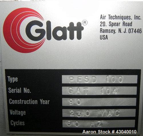Used Glatt LabSpray Passive Flow Spray Dryer, Model PFSD 100, 304 Stainless Steel. Main drying chamber 14’’ diameter x 25’’ deep with cover, and a side sight glass. Bottom collection area. Includes a...