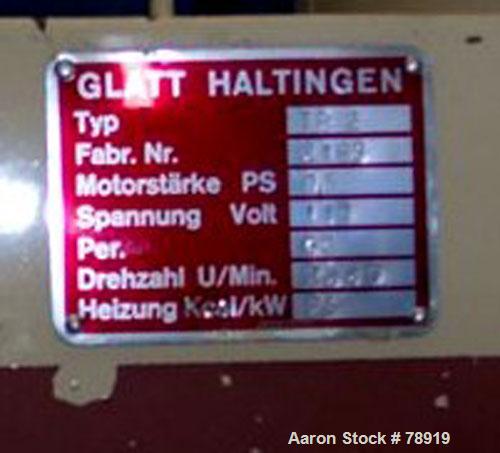 Used Glatt Laboratory Fluid Bed Dryer, Model TR2
