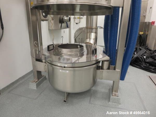 Used Glatt Fluid Bed Dryer/Granulator, Model WAST 120 /DP500AF. Stainless steel construction, with 3 bowls, Bowl Dumper, Marlo Air Handler, Electrical Panel, Assorted Screens, Small Carts, Tub Plates...