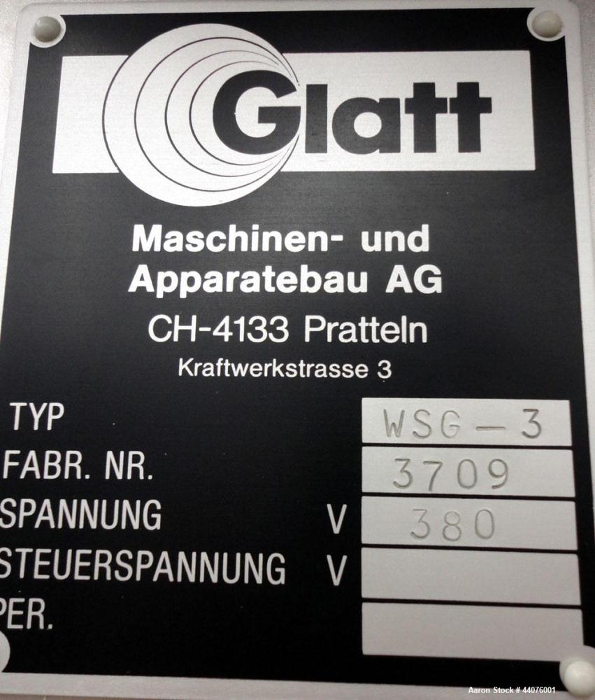 Used Stainless Steel Glatt Granulating Fluid Bed Dryer, Model WSG-3