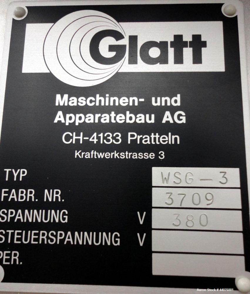 Used- Stainless Steel Glatt Granulating Fluid Bed Dryer, Model WSG-3