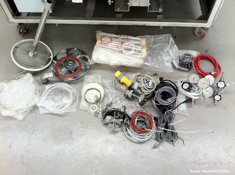 Used Niro MP-1 Multi-Processor Fluid Bed Dryer, stainless steel construction.  Capacity from 0.5 - 6 kg of product per batch.  Product container capacity 20 liters.  Maximum batch weight 7.5 kg.  Mac...