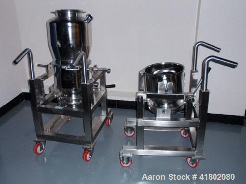 Used Niro Fluid Bed Dryer/Granulator, Model MP7-F1, Stainless Steel. Rated 10 bar maximum pressure, 1,610 liters. Includes a 75 hp blower, CIP system, air handling unit, Flanders air filtration unit,...