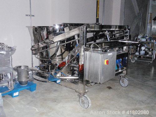 Used Niro Fluid Bed Dryer/Granulator, Model MP7-F1, Stainless Steel. Rated 10 bar maximum pressure, 1,610 liters. Includes a 75 hp blower, CIP system, air handling unit, Flanders air filtration unit,...
