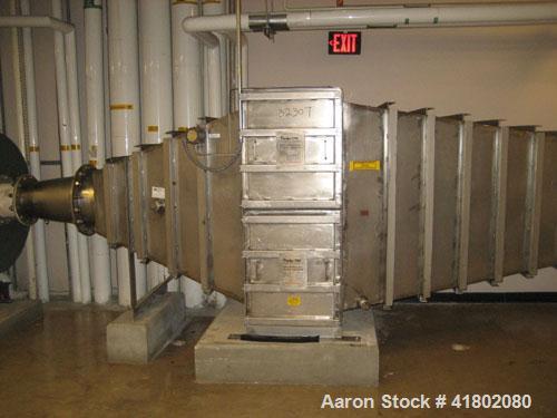 Used Niro Fluid Bed Dryer/Granulator, Model MP7-F1, Stainless Steel. Rated 10 bar maximum pressure, 1,610 liters. Includes a 75 hp blower, CIP system, air handling unit, Flanders air filtration unit,...