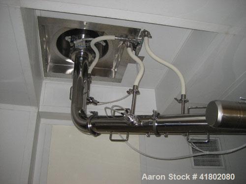 Used Niro Fluid Bed Dryer/Granulator, Model MP7-F1, Stainless Steel. Rated 10 bar maximum pressure, 1,610 liters. Includes a 75 hp blower, CIP system, air handling unit, Flanders air filtration unit,...