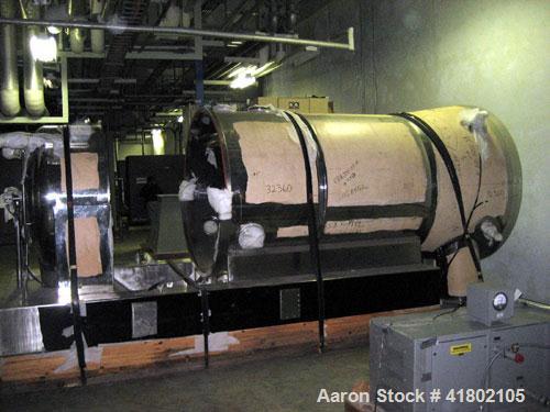 Used Niro Fluid Bed Dryer, Model MP8, Sanitary Stainless Steel Construction. (3) Removable bowls, air handling unit system, 75 hp blower, Cargocaire honeycomb dehumidifier system, air filtration syst...