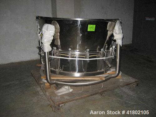 Used Niro Fluid Bed Dryer, Model MP8, Sanitary Stainless Steel Construction. (3) Removable bowls, air handling unit system, 75 hp blower, Cargocaire honeycomb dehumidifier system, air filtration syst...