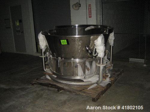 Used Niro Fluid Bed Dryer, Model MP8, Sanitary Stainless Steel Construction. (3) Removable bowls, air handling unit system, 75 hp blower, Cargocaire honeycomb dehumidifier system, air filtration syst...