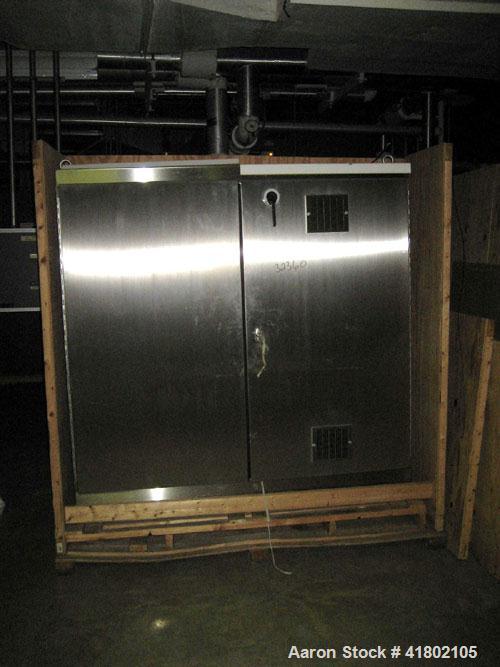 Used Niro Fluid Bed Dryer, Model MP8, Sanitary Stainless Steel Construction. (3) Removable bowls, air handling unit system, 75 hp blower, Cargocaire honeycomb dehumidifier system, air filtration syst...