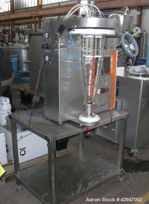 Used Pro-C-Ept Fluid Bed Dryer/ Granulator, Model 4M8, (1) 2 Liter glass chamber, top entry dust filter and spray attachment. Maximum air temperature 95 Degrees C. Includes an air heater and filter, ...