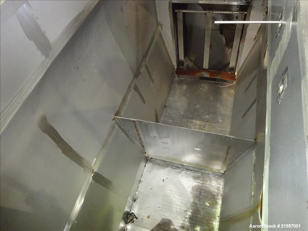 Used Scott Fluid Bed Dryer, Stainless Steel. Approximate 32" wide x 13' long, approximately 32 square feet of drying area. Includes cover.