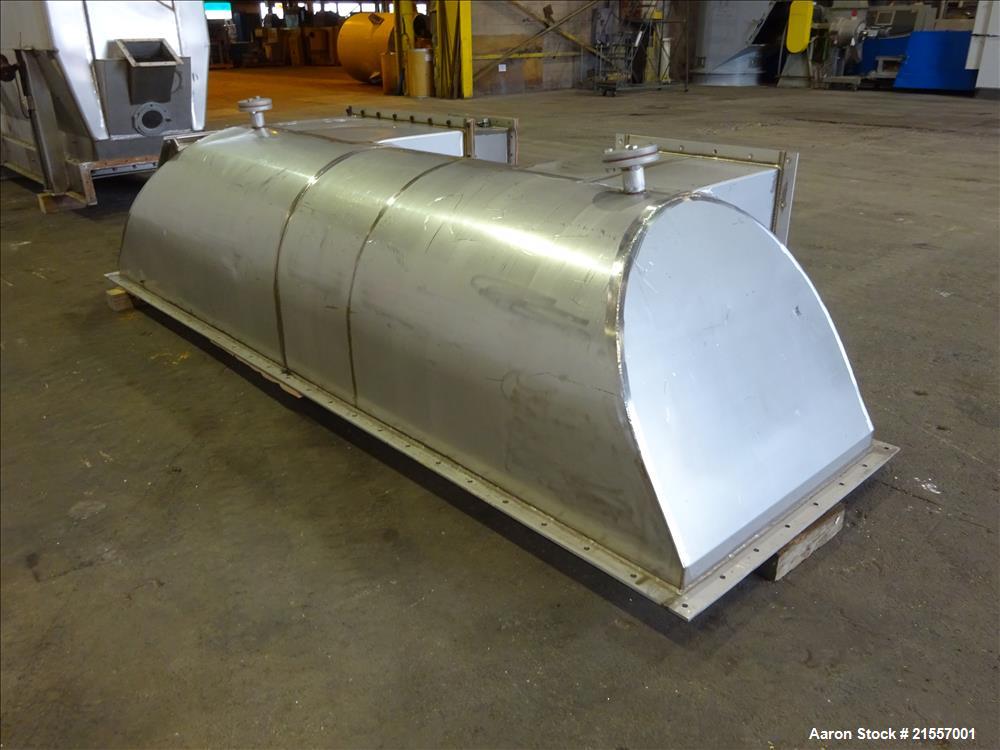 Used Scott Fluid Bed Dryer, Stainless Steel. Approximate 32" wide x 13' long, approximately 32 square feet of drying area. Includes cover.