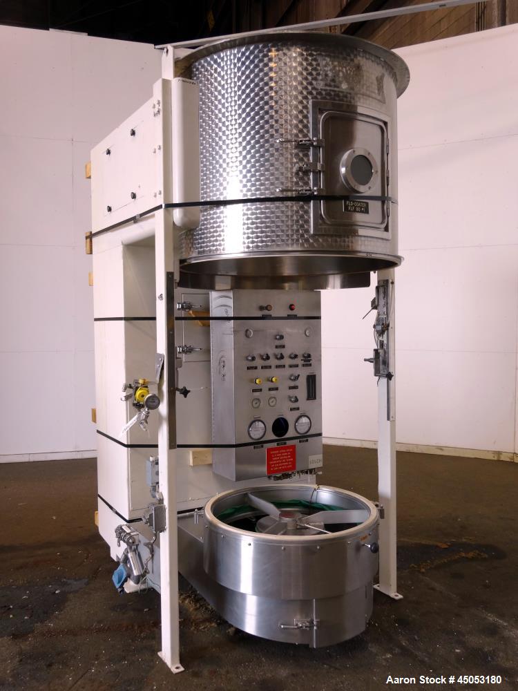 Used Stainless Steel Vector Spray Fluid Bed Dryer, Model FLF-90