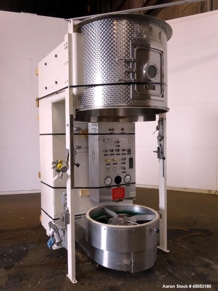 Used- Stainless Steel Vector Spray Fluid Bed Dryer, Model FLF-90