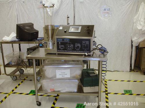 Used Vector Lab Micro Fluid Bed Dryer, Model MFL.01. Designed for wurster coating and top spray granulation, 100-600 gram spray granulation capacity, 25-100 degrees C temperature range with dust filt...