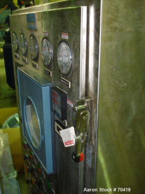 USED: Vector FL-N-60EX Flo-Dryer System, 316 stainless steel, (hi-buff polish in all product contact areas), 220 liter container, 45 x 175 and 10 mesh bottom screens. Working capacity of 60-100 kg ba...