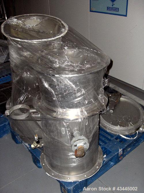 Used GLATT MODEL WSG120 STAINLESS STEEL FLUID BED DRYER. UNIT INCLUDES (3) STAINLESS STEEL MOBILE PRODUCT CONTAINERS, (1) FAN RATED 6000CUMT/HOUR. (1) HYDRAULIC POWERPACK. INCLUDES SWITCHGEAR CONTROL...