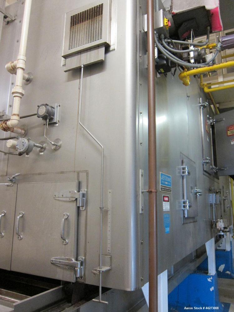 Used Wolverine Jetzone Fluidbed Dryer. Cleated Belt Stainless Steel. Approximate 36'' Wide. Serial No. 36