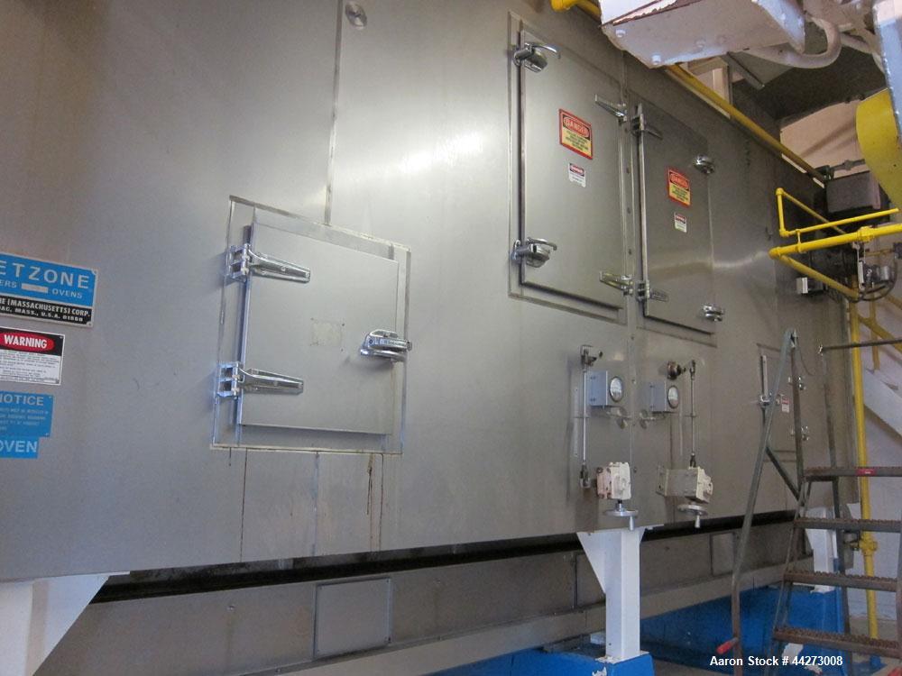 Used Wolverine Jetzone Fluidbed Dryer. Cleated Belt Stainless Steel. Approximate 36'' Wide. Serial No. 36