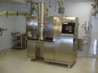 Used Glatt Fluid Bed Dryer, Model GPCG 2, Stainless Steel. 6.5 Bar internal shock rating, (2) spray granulation inserts, (1) Wurster insert, integrally mounted control panel with humidificatin cabine...