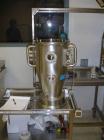 Used Glatt Fluid Bed Dryer, Model GPCG 2, Stainless Steel. 6.5 Bar internal shock rating, (2) spray granulation inserts, (1) Wurster insert, integrally mounted control panel with humidificatin cabine...