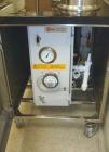 Used Glatt Fluid Bed Dryer, Model GPCG 2, Stainless Steel. 6.5 Bar internal shock rating, (2) spray granulation inserts, (1) Wurster insert, integrally mounted control panel with humidificatin cabine...