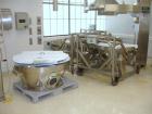 Used Glatt Fluid Bed Dryer, Model GPCG120, Stainless Steel. 2 Bar internal shock rating, spray granulation insert with (3) bowls and (2) bowl carts with top spray gun, Wurster insert with expansion c...