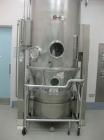 Used GLATT MODEL WSG120 STAINLESS STEEL FLUID BED DRYER. UNIT INCLUDES (3) STAINLESS STEEL MOBILE PRODUCT CONTAINERS, (1) FAN RATED 6000CUMT/HOUR. (1) HYDRAULIC POWERPACK. INCLUDES SWITCHGEAR CONTROL...