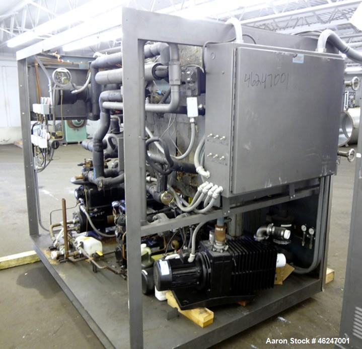 Used American Lyophilizer Freezer Dryer, Approximate 30 Square Feet, 304 Stainless Steel. Chamber approximate 38" wide x 28-1/2" tall x 40" deep. (6) 24" Wide x 36" long x 1" thick jacketed shelves, ...