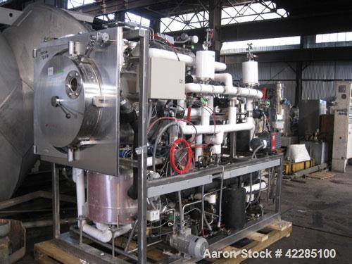 Used Edwards Lyophilizer, model Lyomax 1.0, 24sq.ft. total surface area, with stoppering, associated compressors,vacuum pump, control panel with Allen Bradley Panelview+ 1000 controls, serial# M92211...