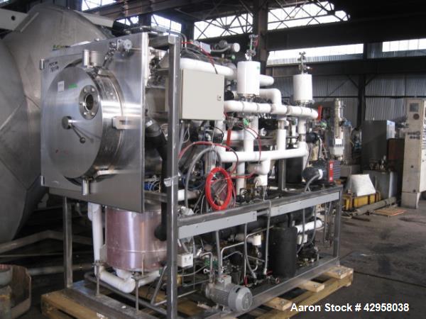 Used Edwards Lyophilizer, model Lyomax 1.0, 24 sq. ft. total surface area, with associated compressors, vacuum pump, control panel with Allen Bradley Panelview+ 1000 controls, serial# M922110, new 19...