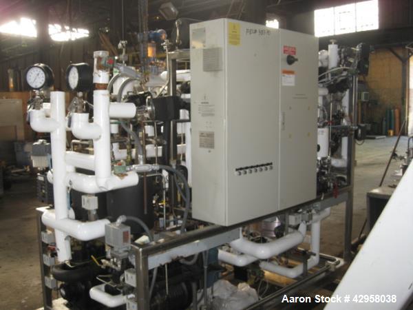 Used Edwards Lyophilizer, model Lyomax 1.0, 24 sq. ft. total surface area, with associated compressors, vacuum pump, control panel with Allen Bradley Panelview+ 1000 controls, serial# M922110, new 19...