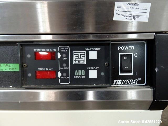 Used FTS Freeze Dryer, Model TDS-00035-A, Stainless Steel. Approximately 3.75 square feet surface area with (3) 11" x 16" shelves. Has model FD-00007-A chiller system, R12 refrigerant. Serial# TDS-7-...