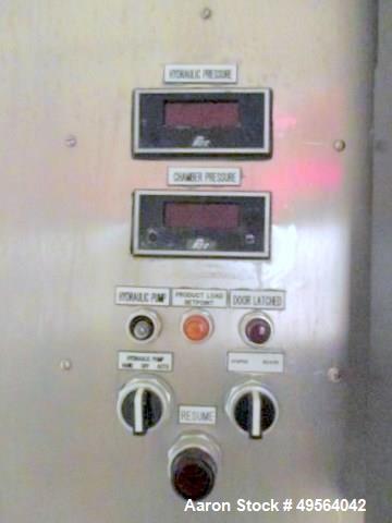 Used Usifroid H 601PS Freeze Dryer with Hull Control Panel and Vacuum Controller Includes Dual Alcatel 2063 Vacuum Pumps; Heat Exchanger Skid and a 3 System Compressor Skid. S/n# 8104642.