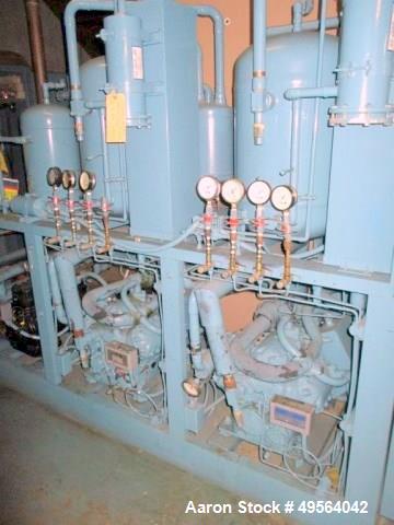 Used Usifroid H 601PS Freeze Dryer with Hull Control Panel and Vacuum Controller Includes Dual Alcatel 2063 Vacuum Pumps; Heat Exchanger Skid and a 3 System Compressor Skid. S/n# 8104642.