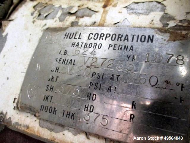 Used Hull Stainless Steel Freeze Dryer, Approximate 70 Cubic Feet (17 sq. ft.). Hull Control Panel and Shelf/Steam Controller Includes Stokes 212H-11 Microvac Pump Skid; and a 2 System Compressor Ski...