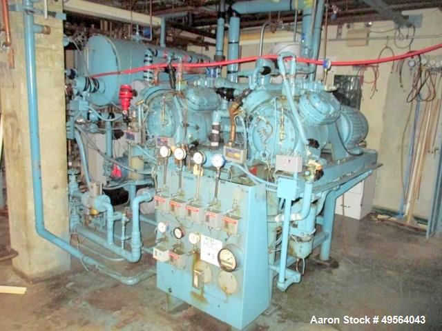 Used Hull Stainless Steel Freeze Dryer, Approximate 70 Cubic Feet (17 sq. ft.). Hull Control Panel and Shelf/Steam Controller Includes Stokes 212H-11 Microvac Pump Skid; and a 2 System Compressor Ski...