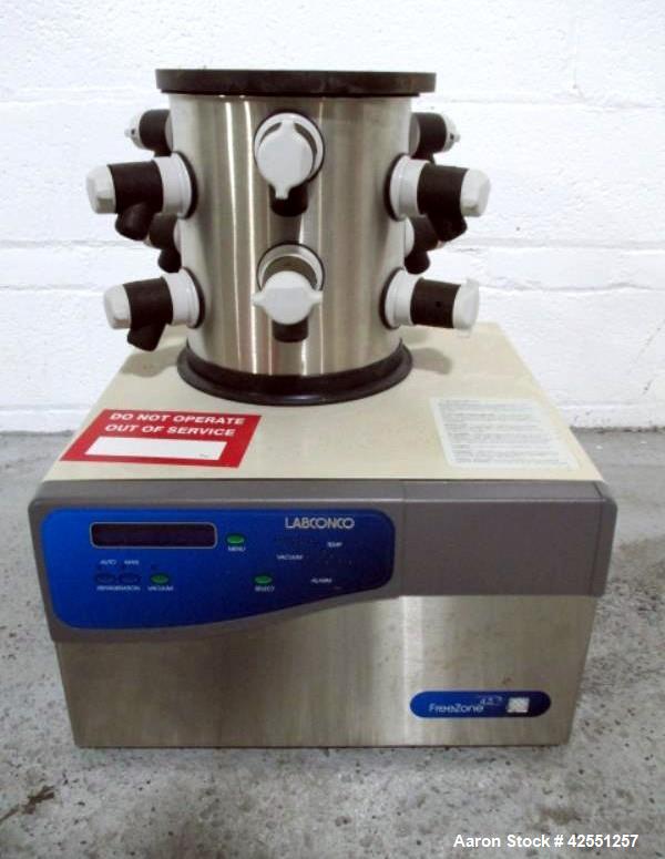 Used- Labconco Benchtop Freeze Dryer, Model FreeZone 4.5, 10 head, 4.5 liter ice capacity, 9" diameter x 10" straight side c...