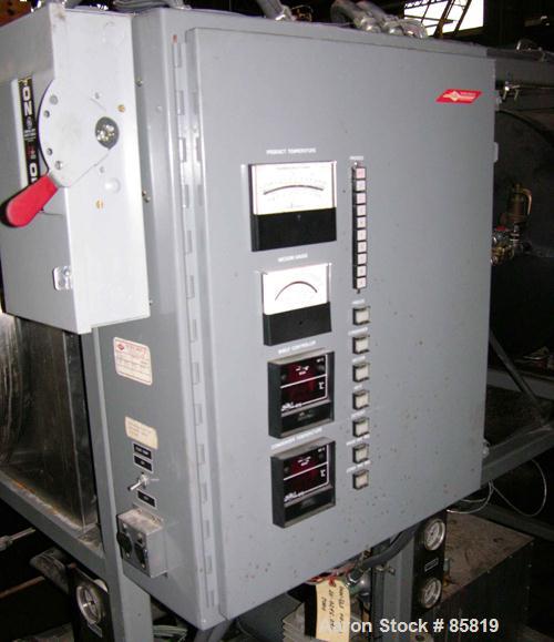 USED: Vertis freeze dryer, 24 sq ft, model 253831, 304 stainless steel construction. With (8) 18" x 24" shelves, 50# ice capacity with external condenser, R502 refrigerant with compressor, model D30A...