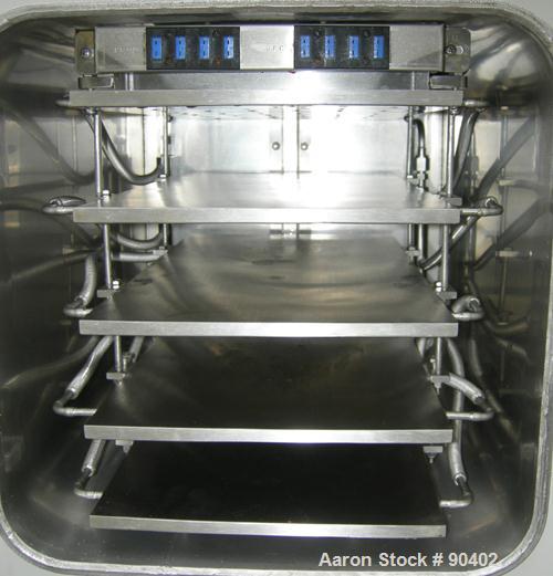Used Virtis Genesis Freeze Dryer, Model 25ES, 316L Stainless Steel. Chamber measures 16" wide x 16" tall x 21" deep with 5 removable trays providing 7.65 square feet of area. 11" diameter x 21" deep ...