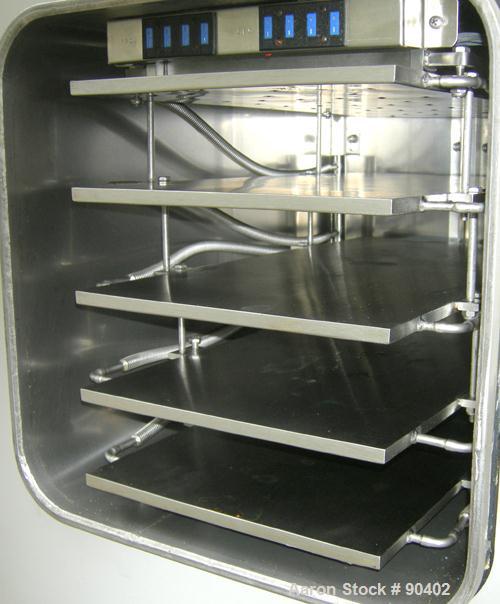 Used Virtis Genesis Freeze Dryer, Model 25ES, 316L Stainless Steel. Chamber measures 16" wide x 16" tall x 21" deep with 5 removable trays providing 7.65 square feet of area. 11" diameter x 21" deep ...
