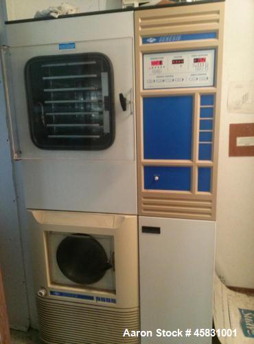 Used Virtis Freeze Dryer, Model Genesis 25ES.  Bulk 5 shelf freeze dryer, 208/230 volts, 30 amps, 60 hz, phase 1.  Manufactured 2000.