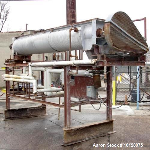 Used Twin Screw Stainless Steel Hollowscrew Dryer. Twin 12" diameter x 128" long scre