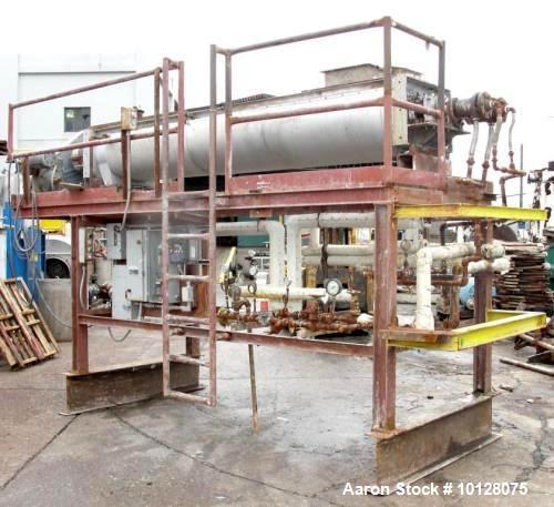 Used Twin Screw Stainless Steel Hollowscrew Dryer. Twin 12" diameter x 128" long scre